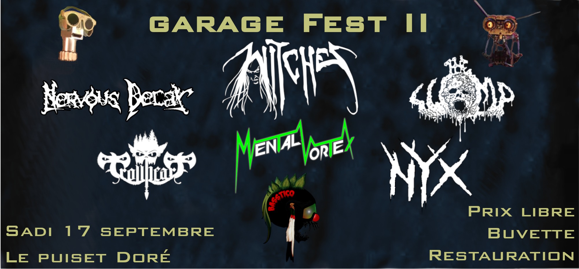 Witches flyer Witches + The Lump + Nervous Decay + NYX + Trollheart + Mental Vortex + Basstico @ GARAGE FEST II - PRIVATE PARTY - SOIREE PRIVEE  Nantes (44)