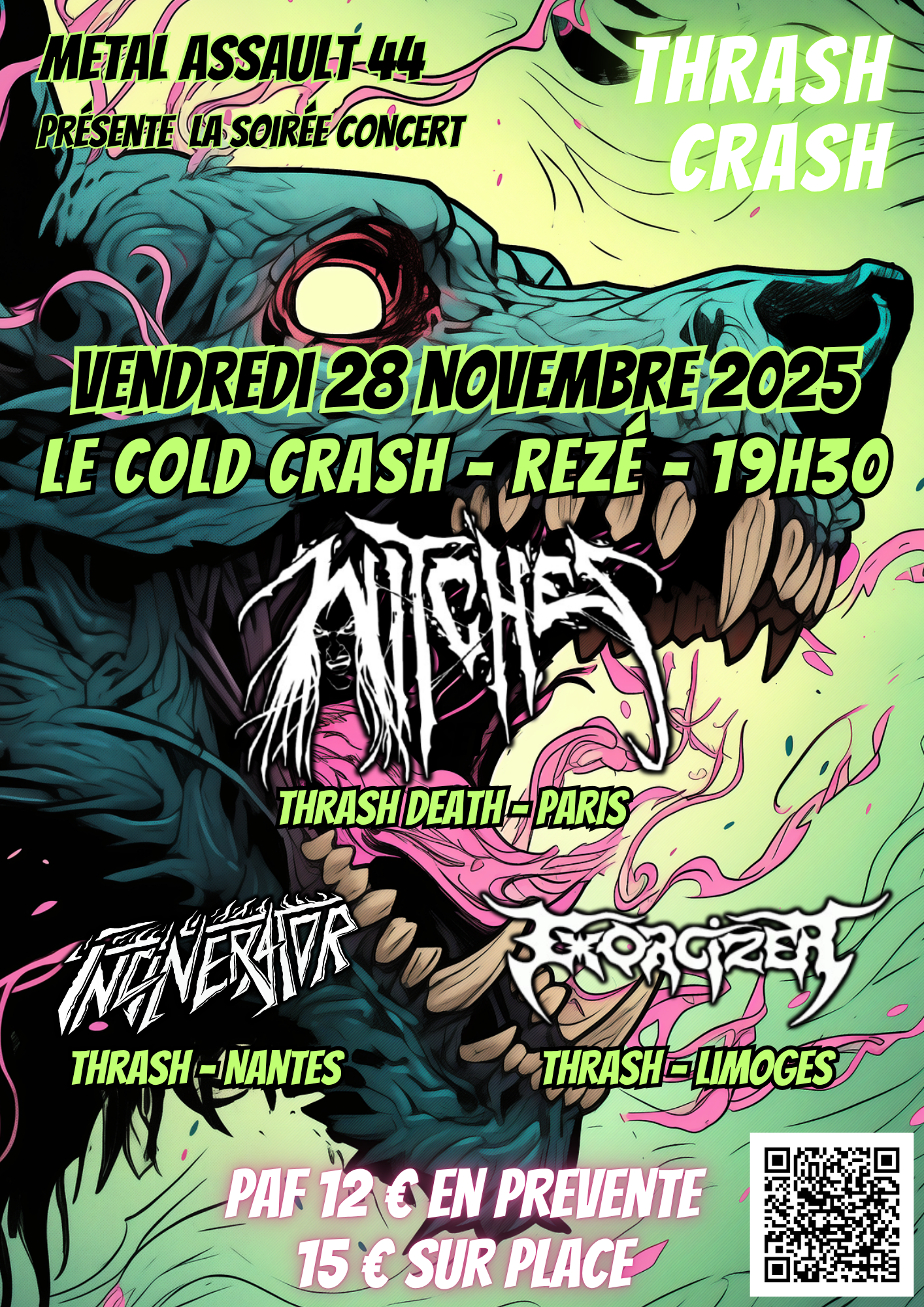 Witches flyer Witches + Exorcizer + Incinerator @ Thrash Crash Cold Crash Rez (44)