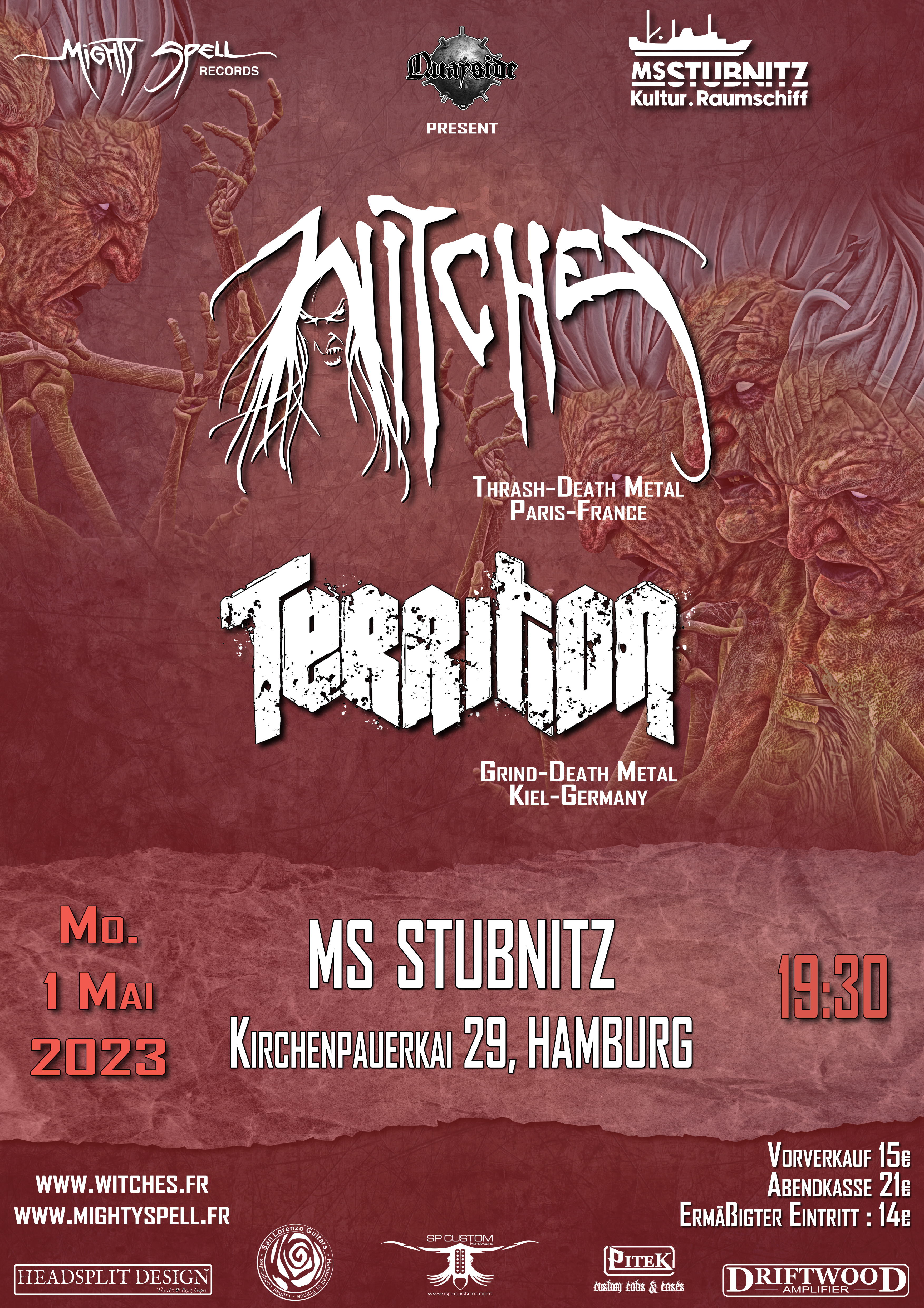 Witches flyer Witches + Territion @  MS Stubnitz Hamburg, Germany