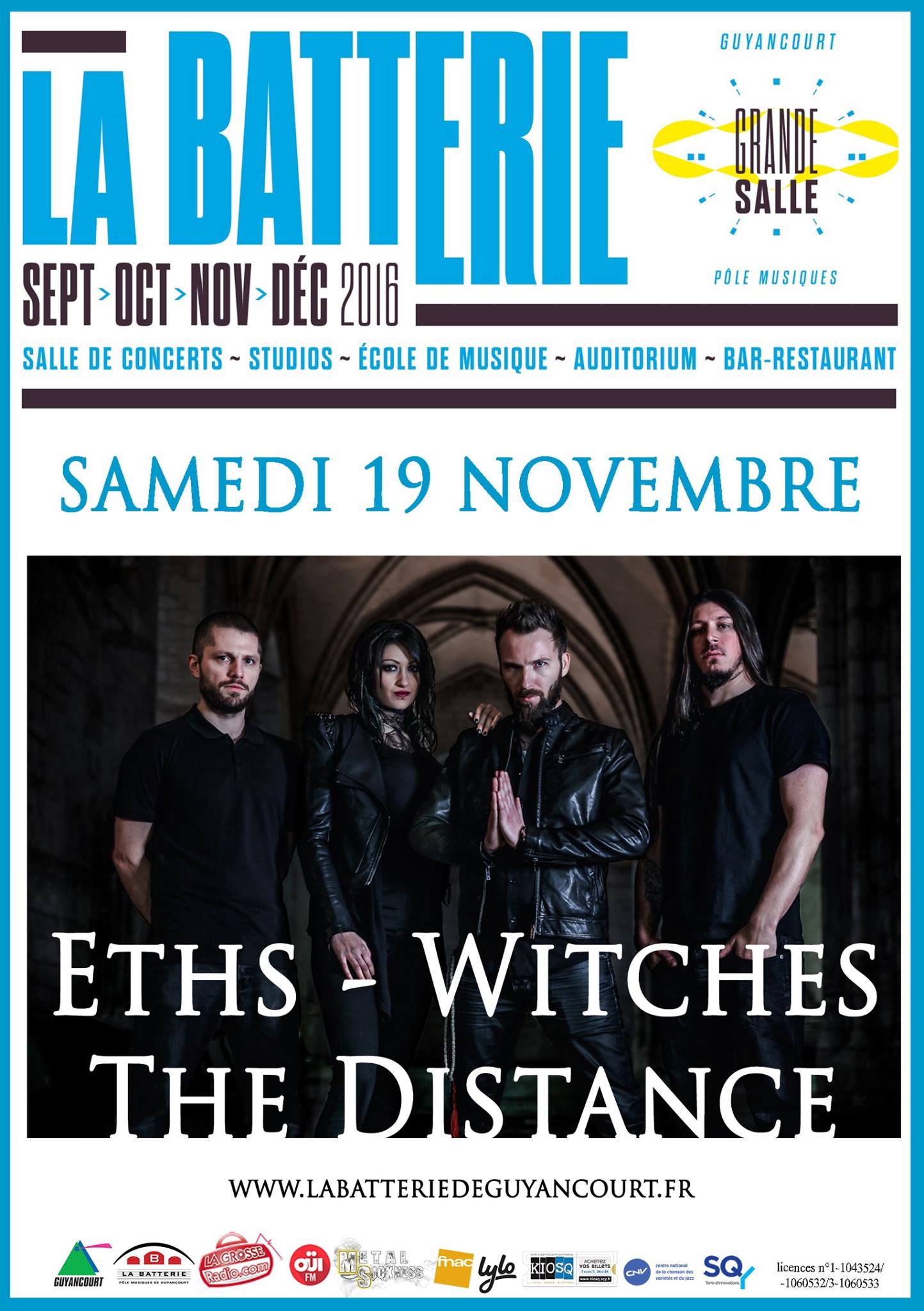 Witches flyer Eths + WITCHES + The Distance (concert report du 19-03-2016) @  La Batterie Guyancourt (78-France)