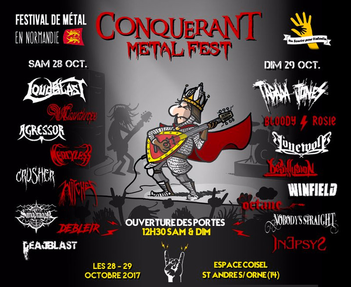 Witches flyer Loudblast + Agressor + Misanthrope + Crusher + Witches + Mercyless + Sangdragon + Debleir + DeadBlast @ Conqurant Metal Fest 2017 Espace Coisel Saint Andr sur Orne (14)